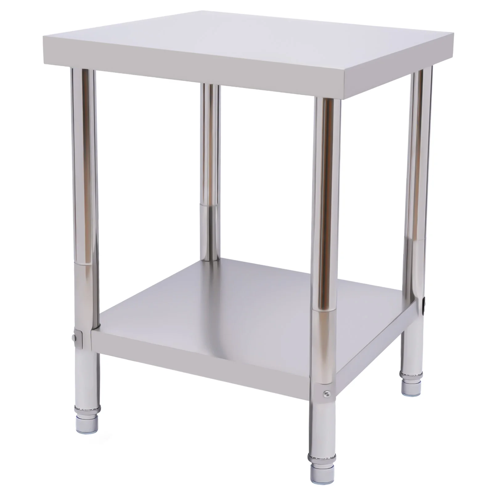 Mesa de aço inoxidável para preparação e trabalho 24 x 18 polegadas, mesa de trabalho comercial resistente para preparação de alimentos com undershelf para restaurante