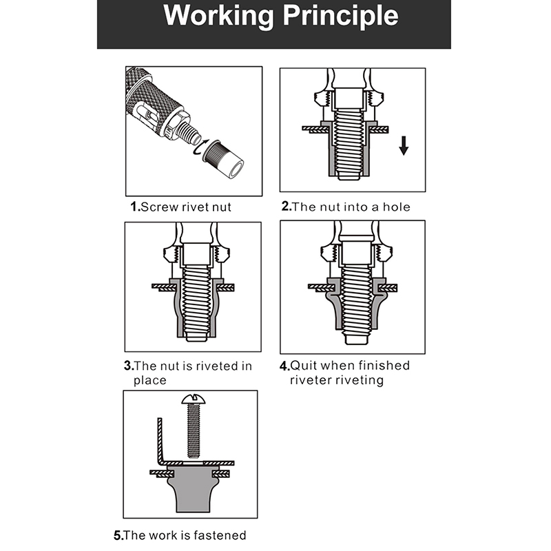 Mandril roscado de pieza de herramienta revital de A27R para accesorios de herramientas de remache de tuercas manuales