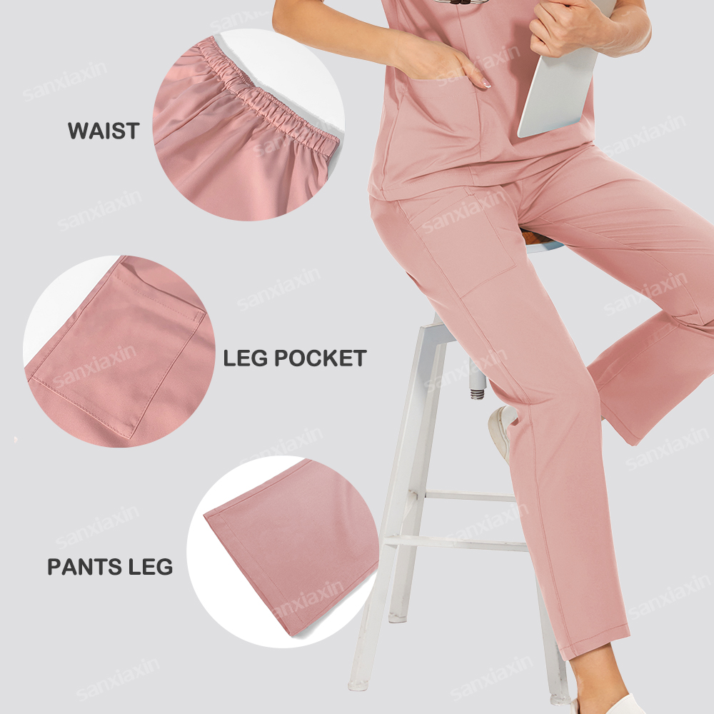 Niaahinn ブランドセット女性の医療制服手術パジャマナース制服スクラブセット病院作業服歯科手術スーツ