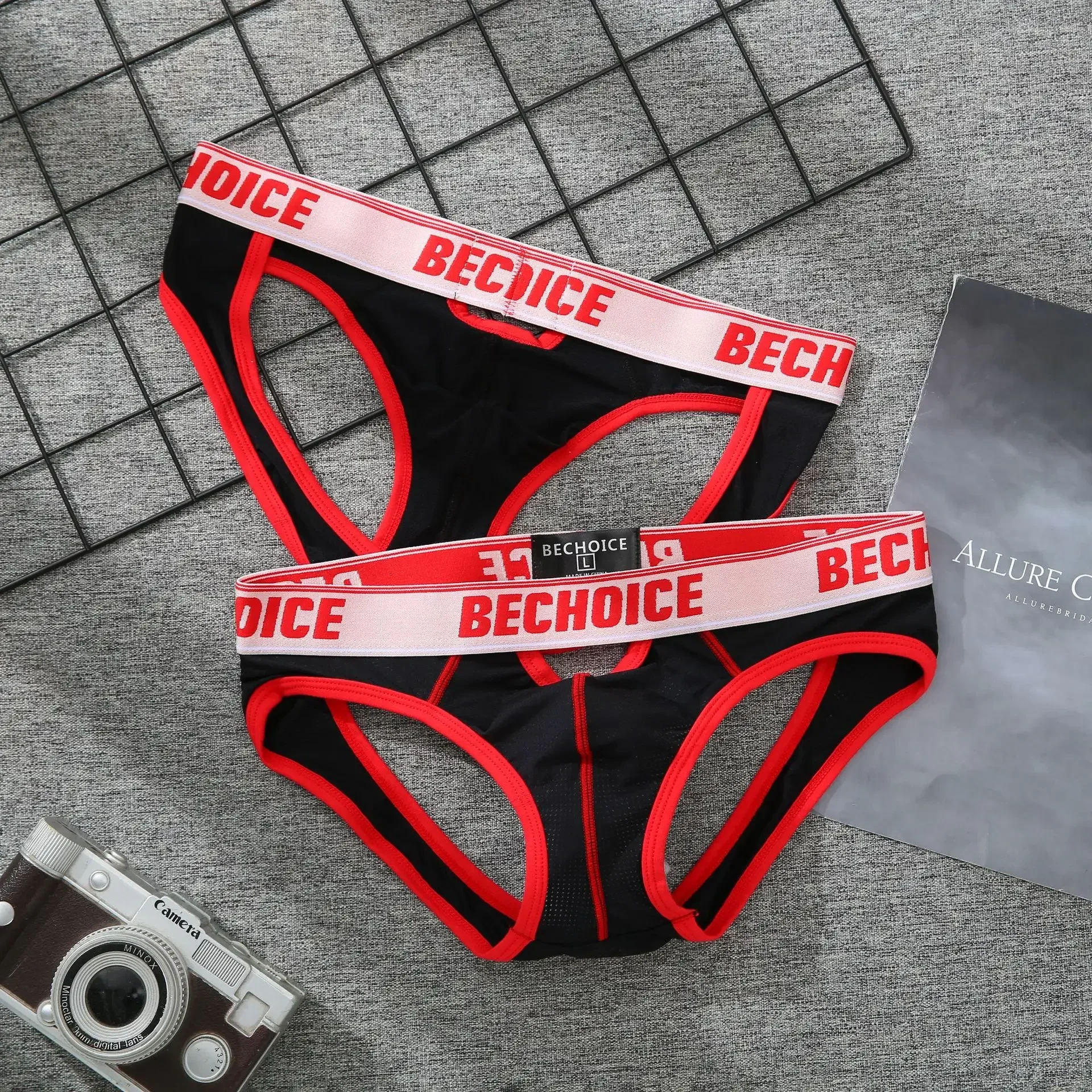 メンズバック中空ローウエストセクシー下着ユースダブルTパンツ