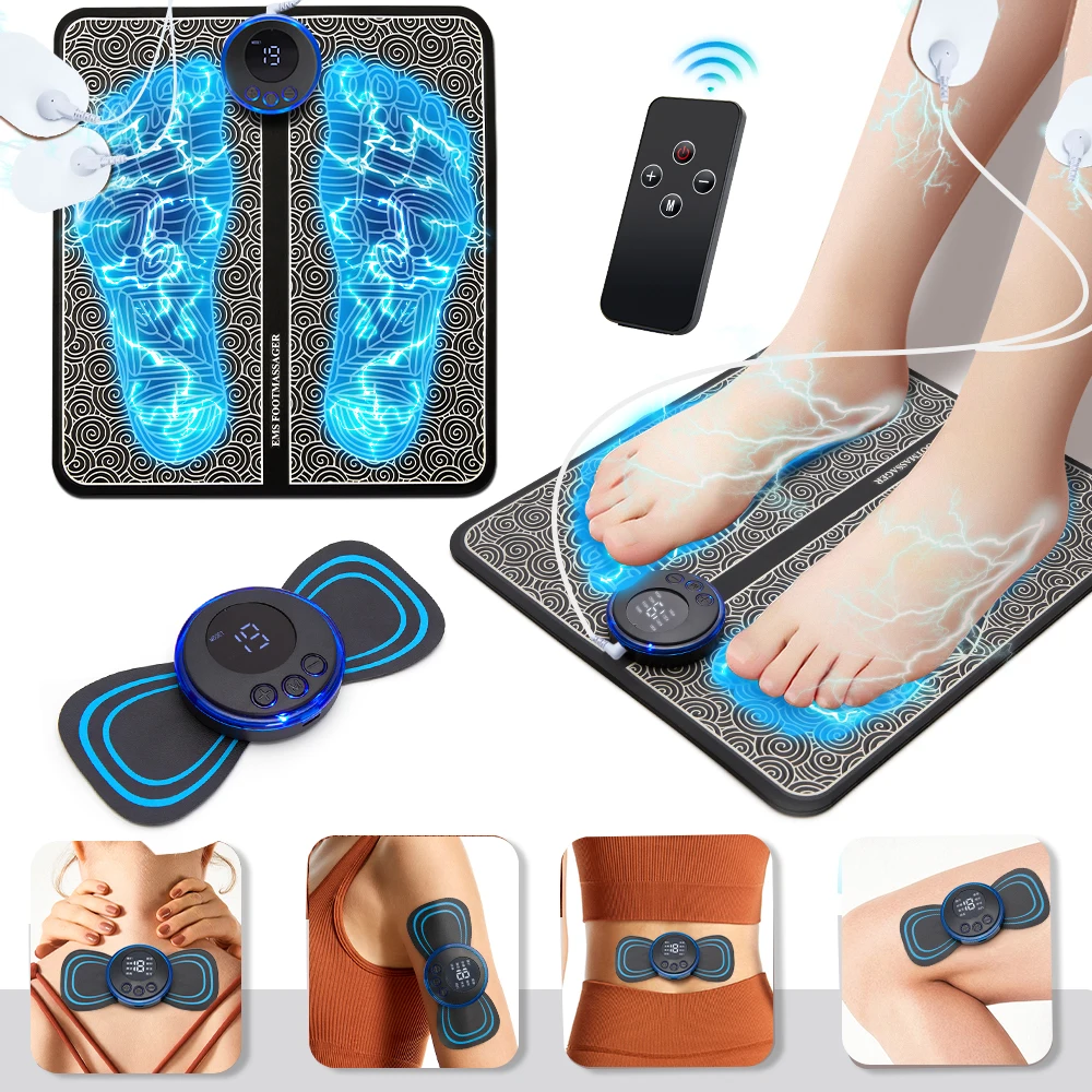 Accesorios eléctricos para masaje de pies EMS, Estimulador muscular de pulso, almohadilla de masaje de pies plegable, alivio del dolor, relajación, soporte Dropshipping