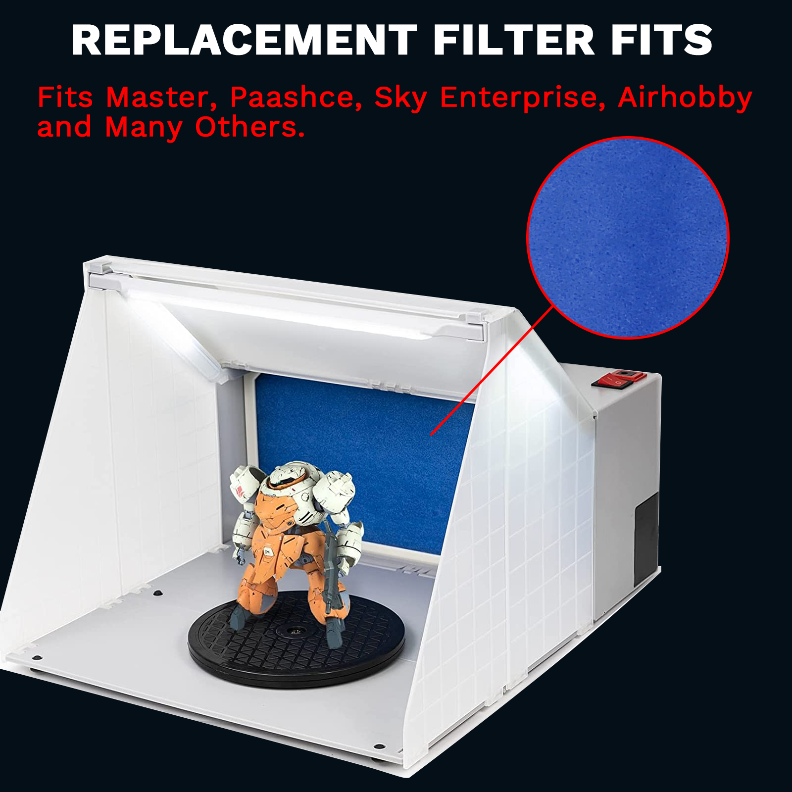 4-teiliges Airbrush Hobby Spray Booth Filter Set, passend für Master, Paasche, VIVOHOME, CO-Z, Anesty, imyyds, Ersatzfilter