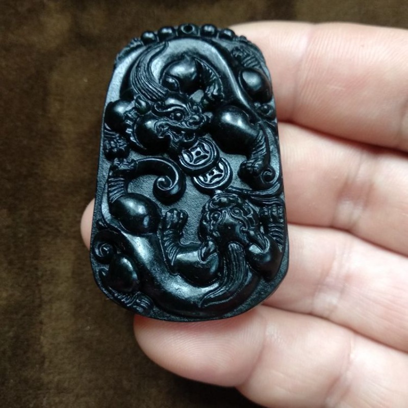 Jade Medicine King Stone Serpentine Jade Pi Xiu Pendant Hot Sale Double Pixiu Jade Pendant