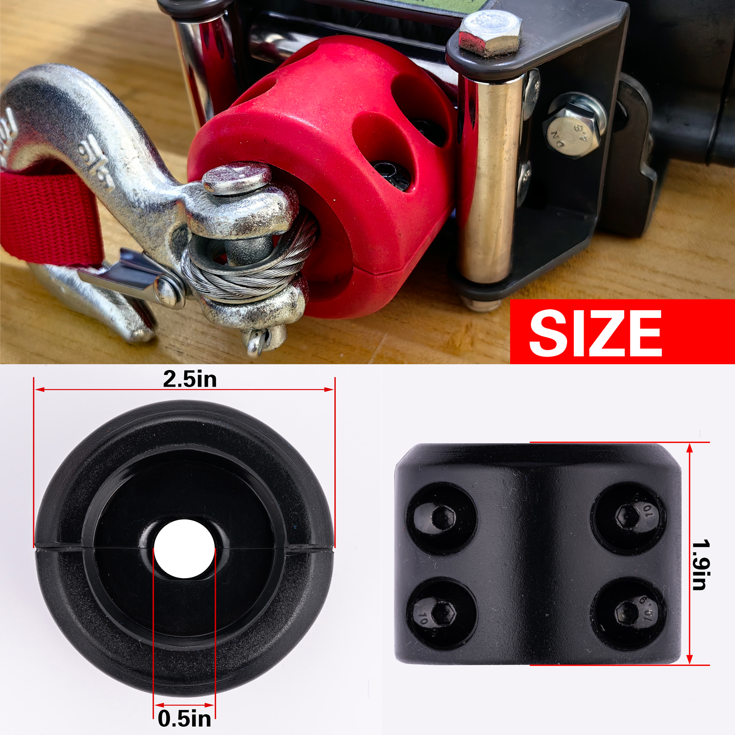 Parada de Gancho de Cabo de Guincho - Acessório essencial para veículos off-road ATV UTV - Proteja sua linha de corda com essa montagem conveniente