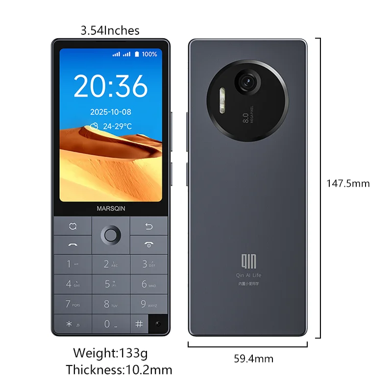 Qin F25 MTK8786 Google Play Android 14 tarjetas SIM duales 6GB + 128GB 2700mAh WIFI Bluetooth táctil pantalla de 3,54 pulgadas