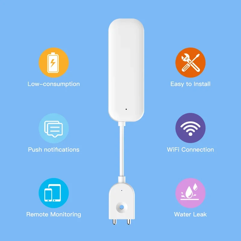 Tuya inteligente wifi sensor de vazamento de água alarme detector de nível de água sensor de vazamento de inundação app controle remoto sistema de alarme de segurança