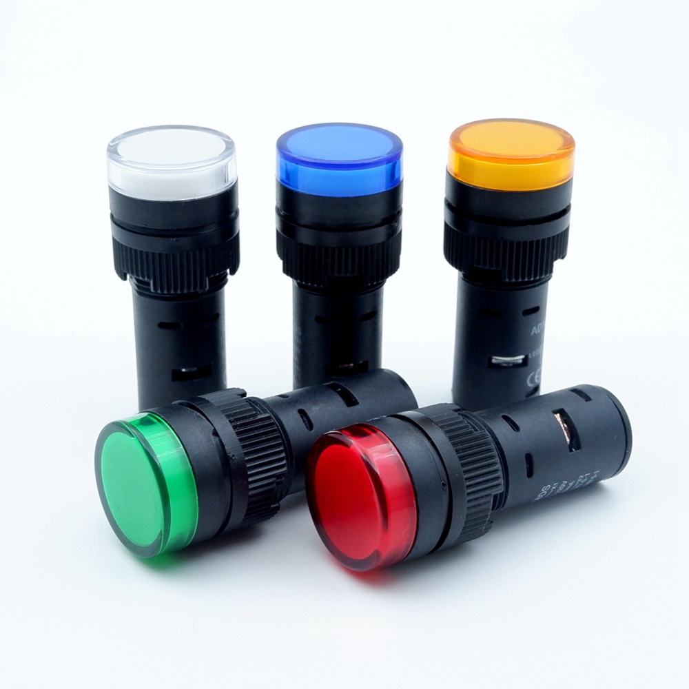 プラスチックledインジケータライト16ミリメートルパイロット信号ランプ警告パネルマウント分配ボックス電源ワークライト12v 24v 220v