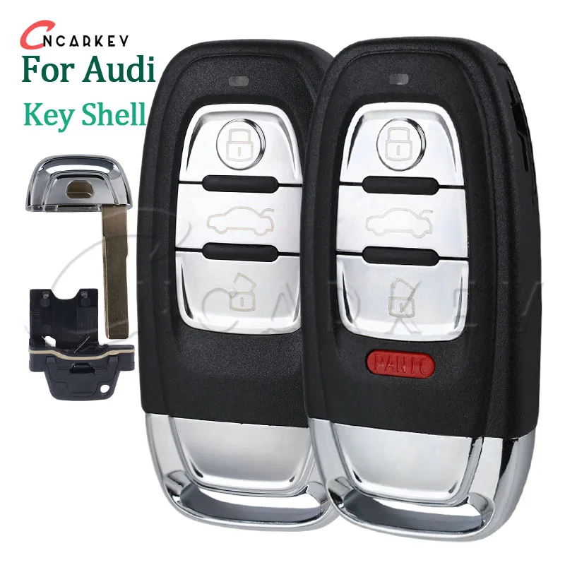 3 4 botones para Audi A4l A3 A4 A5 A6 A8 Quattro Q5 Q7 A6 A8 carcasa para llave remota Fob reemplazo remoto carcasa para llave de coche inteligente