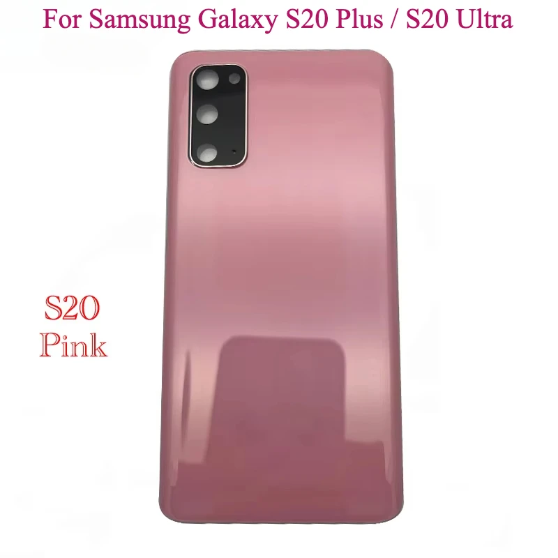 Para Samsung Galaxy S20 Plus / S20 Ultra G980 G985 cubierta trasera de batería Panel de vidrio 3D S20 carcasa de puerta trasera lente de cristal de cámara