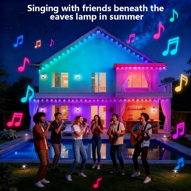 Smart Eave Lights Permanent Outdoor LED Lights App/Remote Control DIY Scene Mode IP67 Waterproof for House Roof Party Decor