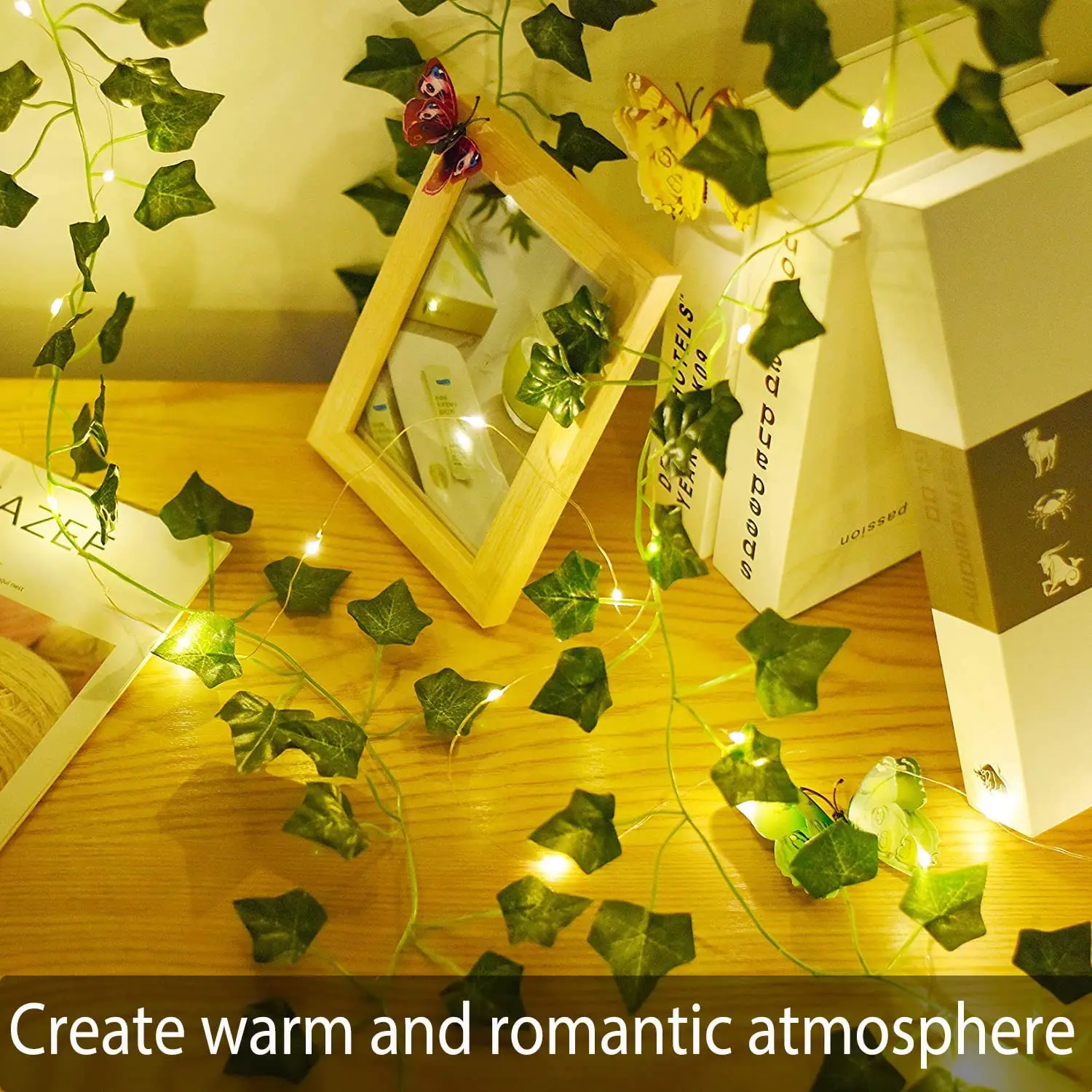 Artificial Vine Fairy Lights Flower Green Leaf String Battery Powered Easter Garland Light for Wedding Home Decor