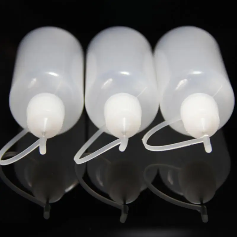 5pcs 5ml 10ml 20ml 50ml PE Plastic Squeezable Tip Applicator Bottle Refillable Dropper With Needle Tip Caps For Glue