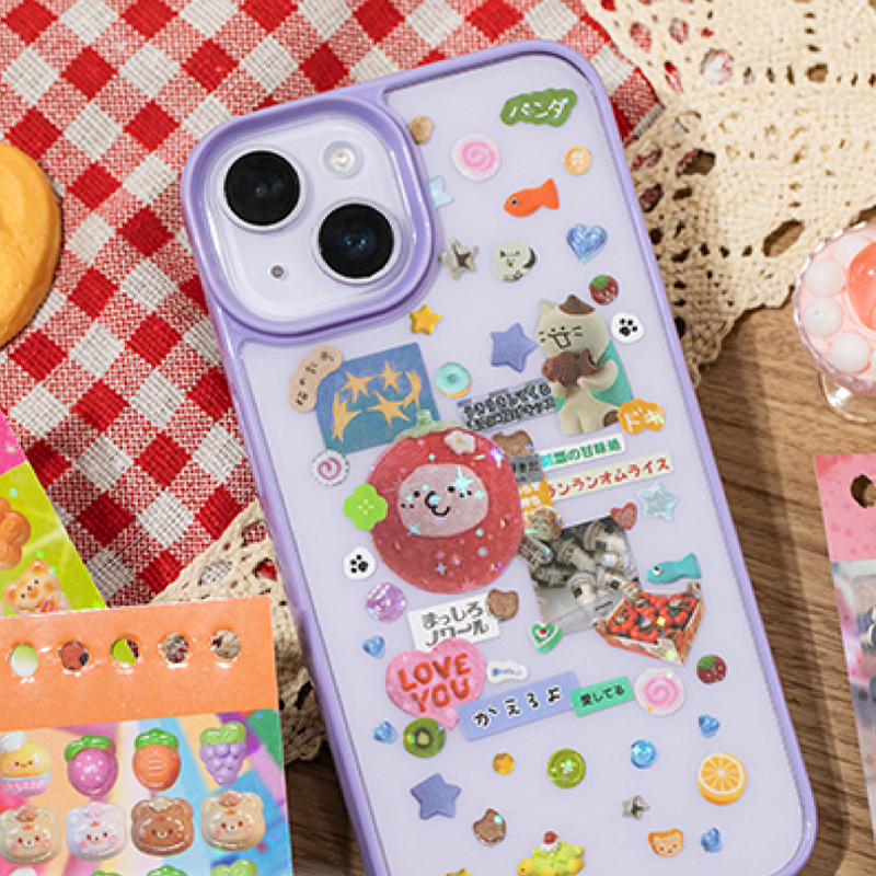 2 スタイル 48 ピース/バッグフラッシュサンドカットフィルムステッカーブッククリエイティブ DIY ハンドブック素材装飾電話ケースジャーナルスクラップブックカレンダ