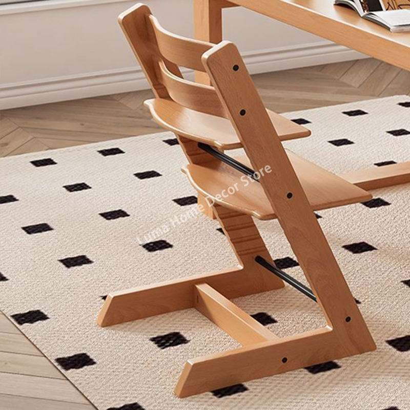 Luma Silla de comedor para bebés pequeños, para alimentación de niños, trona de madera ajustable con asiento, respaldo