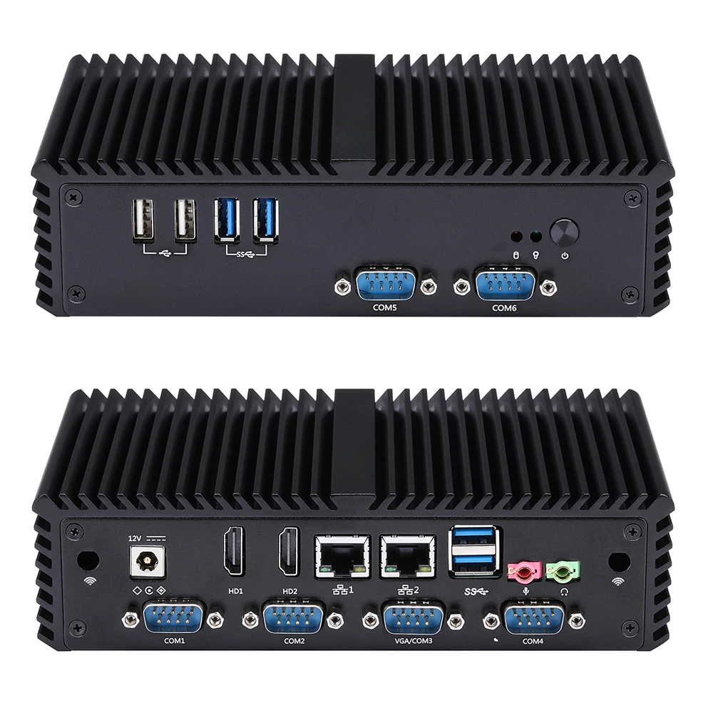 Qotom Mini PC I3 I5 I7 AES-NI Với 2 Gigabit Ethernet LAN 6 COM Không Quạt Máy Tính Q300P