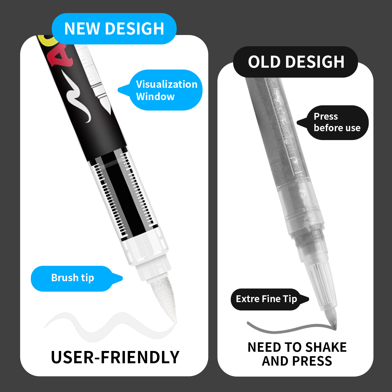 8pcs Black and White Acrylic Paint Markers Set, Large Ink Capacity, Acrylic Markers for Illustration Sketching, Wood, Glass, Fab