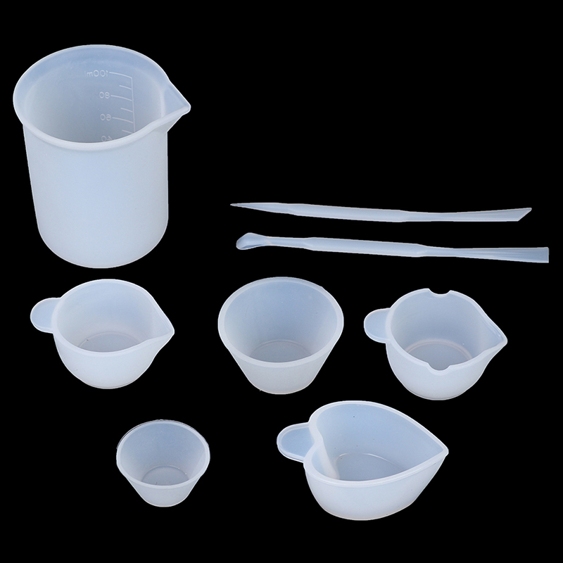 8 Cái/cái Trang Sức Làm Tự Nhựa Silicon Đo Trộn Cốc Ly Tự Động Khuấy Tự Làm Trang Sức Nhựa Keo Dụng Cụ