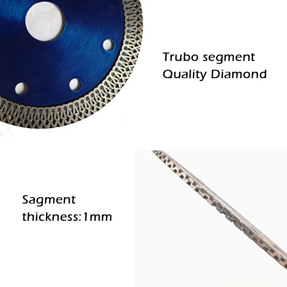 Hoja de sierra de diamante Turbo de 105MM/115MM/125MM, disco de corte de mármol y granito, amoladora angular de 3 tamaños para azulejos de porcelana y cerámica