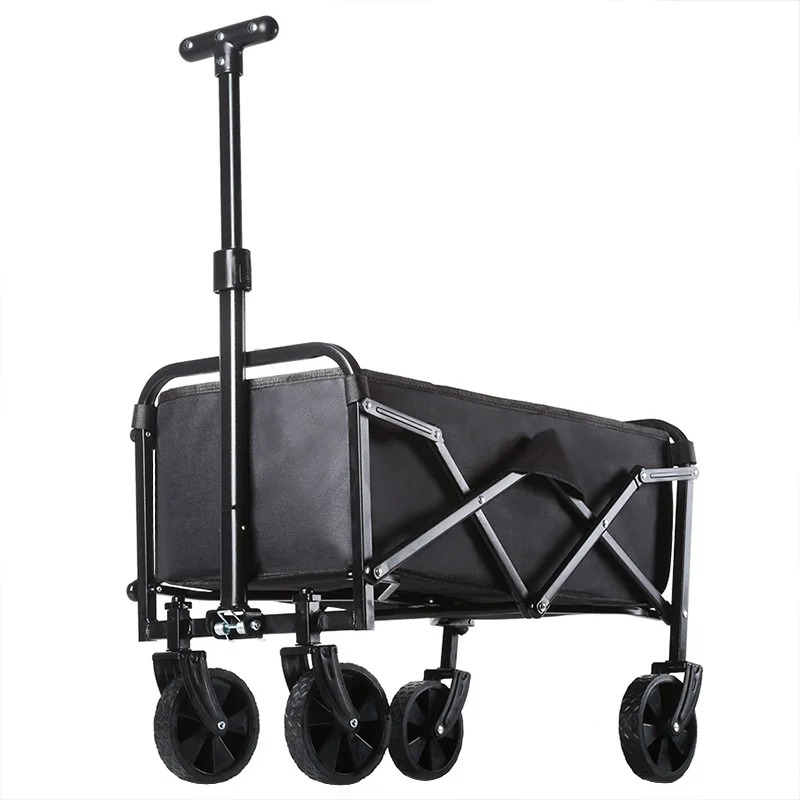 Heavy Duty Large Capacity Folding Wagon Outdoor Portable Utility Cart Collapsible Pull Trolley for Shopping Beach Garden