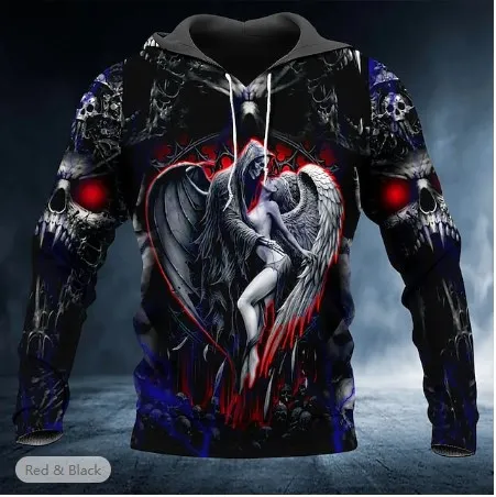 Sudadera con capucha de calavera para hombre, jersey con estampado 3D de cabeza, sudadera informal de moda de otoño, novedad de 2023