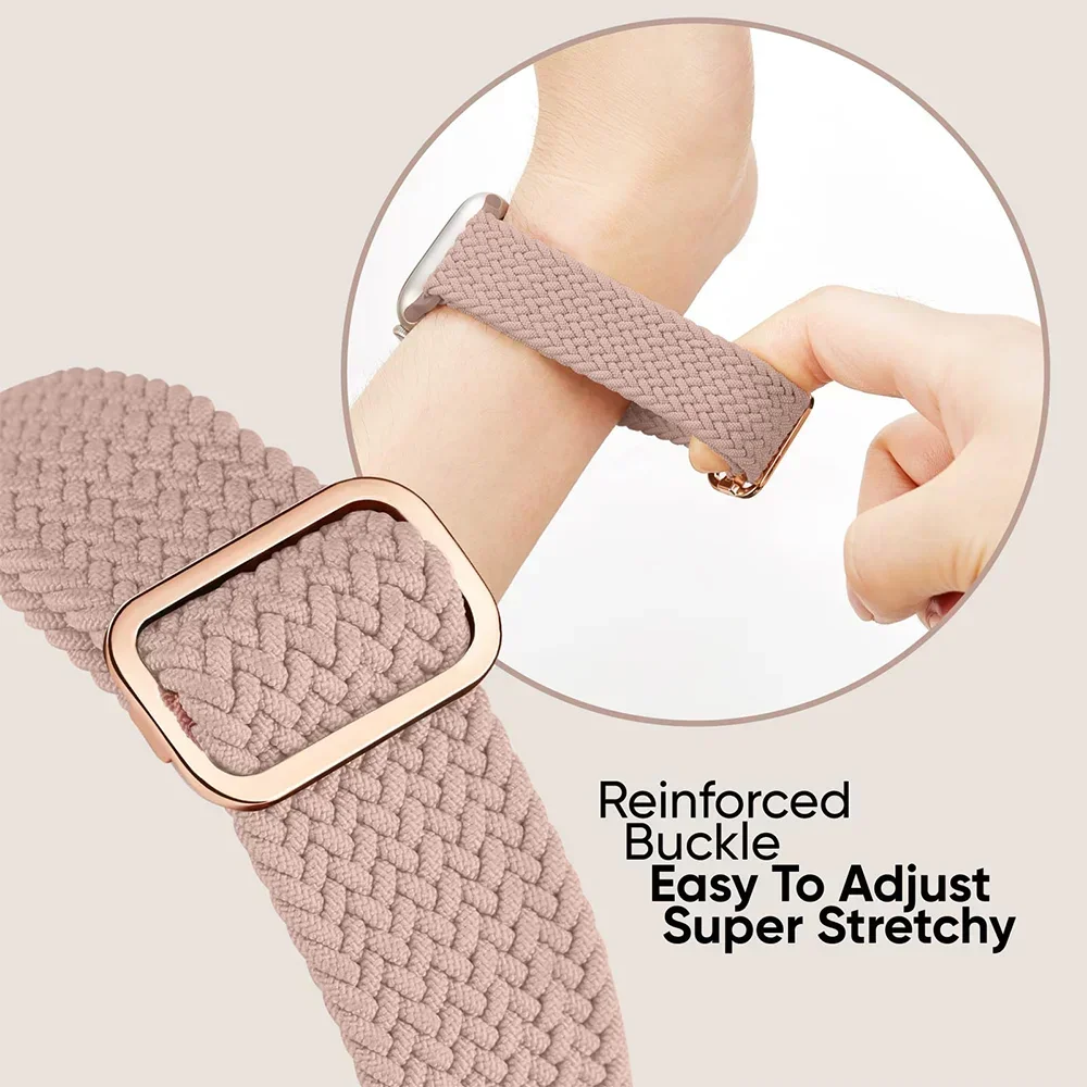Braided strap For Apple watch band 45mm Ultra 2 49mm 44mm 40-41mm 42-46mm Elastic adjustable bracelet series 10 9 8 7 3 5 se 6 4