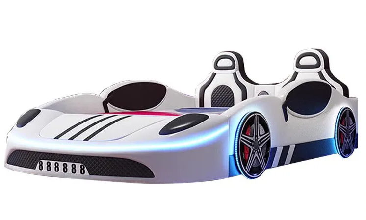 Детская деревянная кровать, детская кровать, маленький автомобиль, дизайнерская белая детская двухъярусная кровать, складные камины, детская мебель