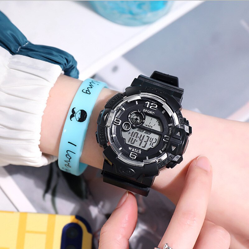 Cool Luminous Men Sport Watch High End Silicone Strap Relógio de pulso militar Led Calendário Waterproof Digital Relógios