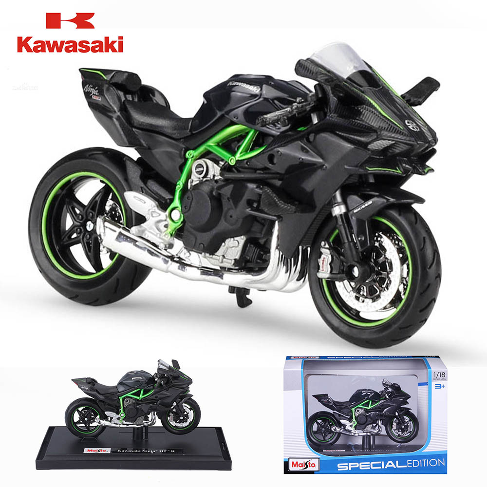 Maisto Fundição Modelo de Motocicleta, Coleção de Liga, Kawasaki H2R, KLR 650, Motocicleta Off-Road, Brinquedo Presente, Presente, 1:18