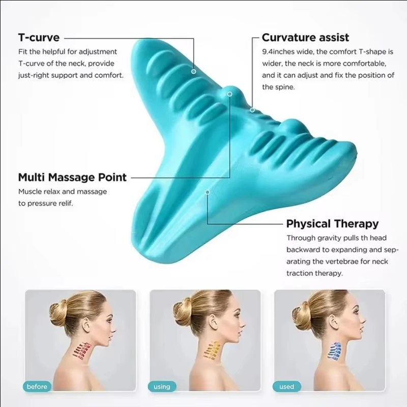 Almohada de masaje Cervical portátil para el hogar, protección del cuello, presión de los dedos por gravedad, almohada de tracción, ayuda a reparar el sueño