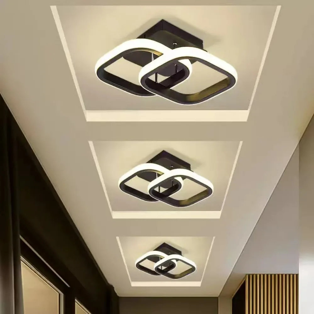 Luz LED de techo para pasillo, iluminación moderna para el hogar, montada en superficie, para dormitorio, sala de estar, pasillo, escalera, balcón, 25W