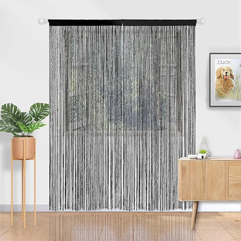 100 x 200 cm Wohnzimmer-Mehrfarben-Linear-Vorhang, Hochzeitsdekoration, Seidenfaden-Vorhang, geeignet für die Türvorhang-Dekoration zu Hause, Fabrik-Direktverkauf-Quastenvorhang