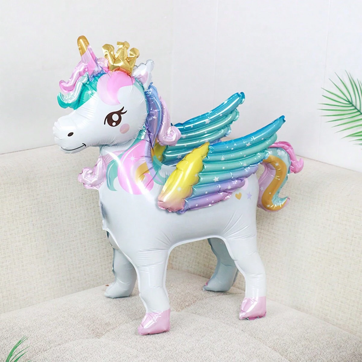 自立型かわいいユニコーンバルーン 1 個、誕生日装飾、レインボーユニコーンパーティー用品、部屋の装飾
