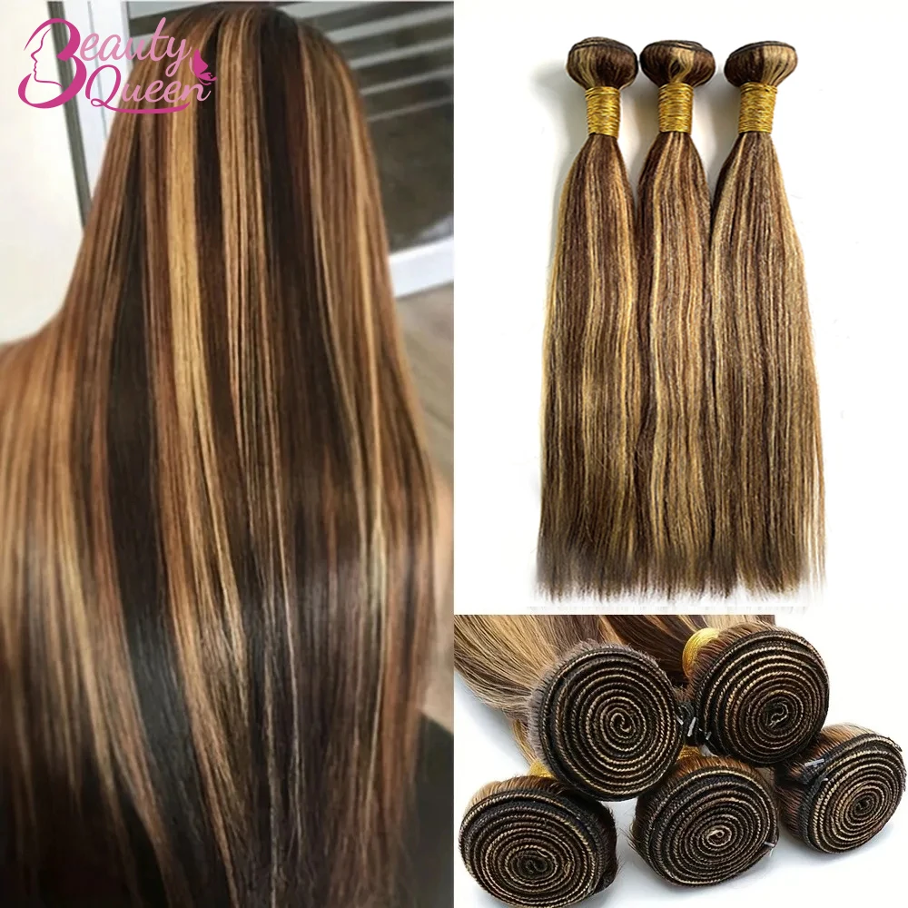 12a destaque pacotes de cabelo humano em linha reta p4/27 colorido ombre loira pacotes 1/3 extensões de cabelo brasileiro tece