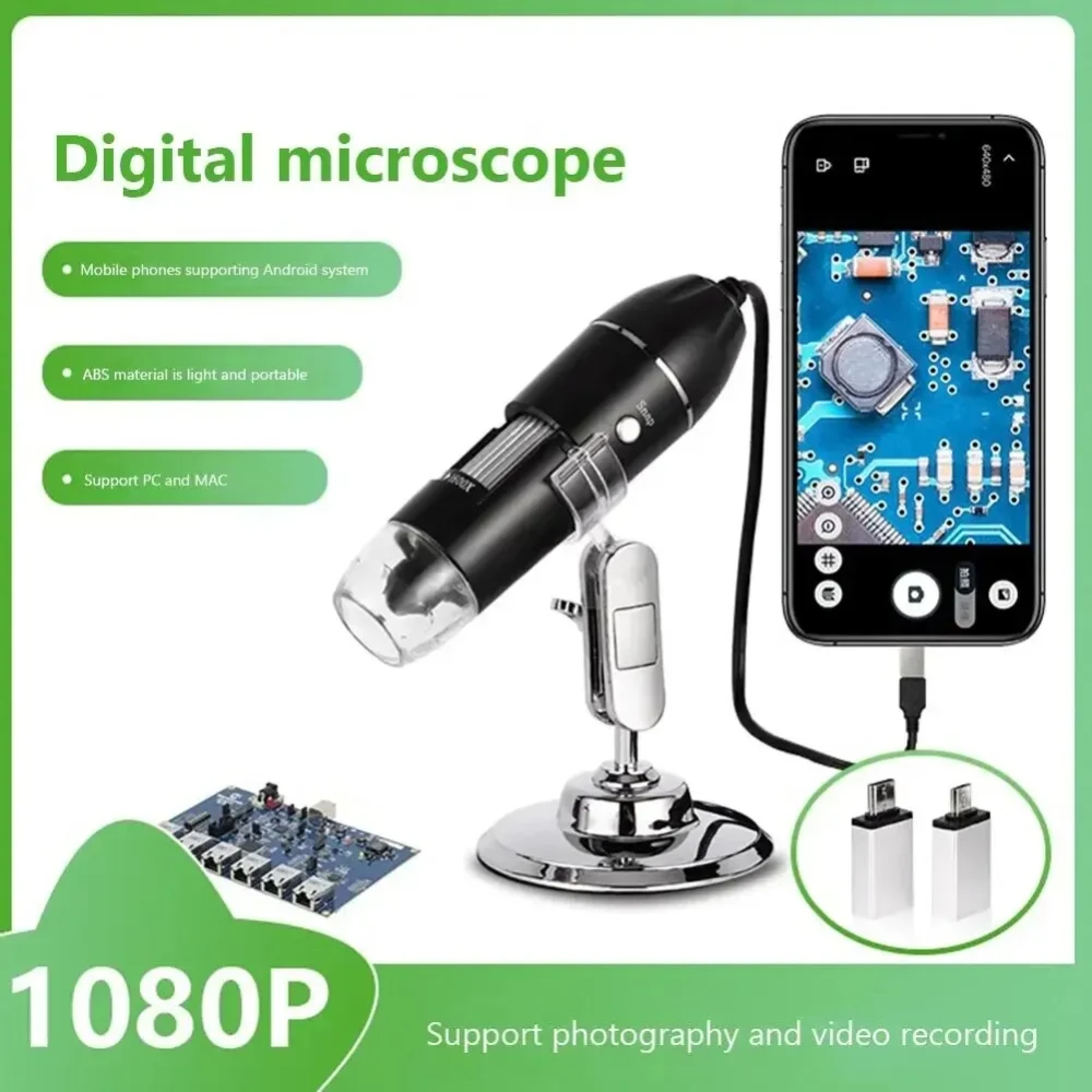 Câmera de microscópio digital 3 em 1, tipo c, usb, eletrônico portátil 500x/1000x/1600x para solda, lupa led, reparo de celular