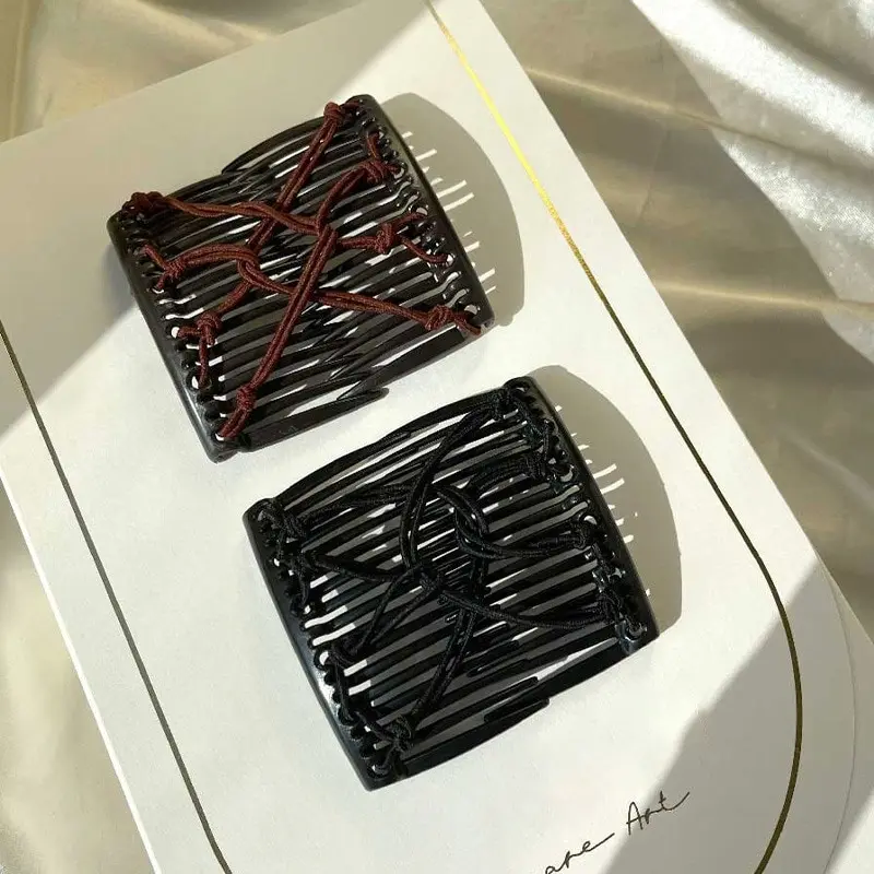 Pente de cabelo mágico criativo vintage, corda elástica, disco, grampo de cabelo para mulheres, pente de cabelo, moda