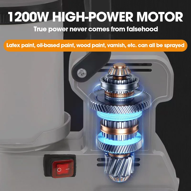 Pulverizador de pintura sin aire eléctrico de alta presión, nuevo pulverizador sin aire portátil multifuncional de 1600W, pintura de látex