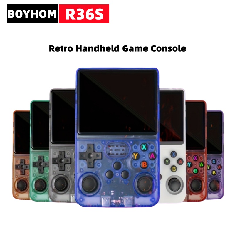 BOYHOM 64G 128G R36S consola de juegos portátil Retro sistema Linux 3,5 pulgadas IPS reproductor de bolsillo portátil 64GB Videojuegos regalos para niños