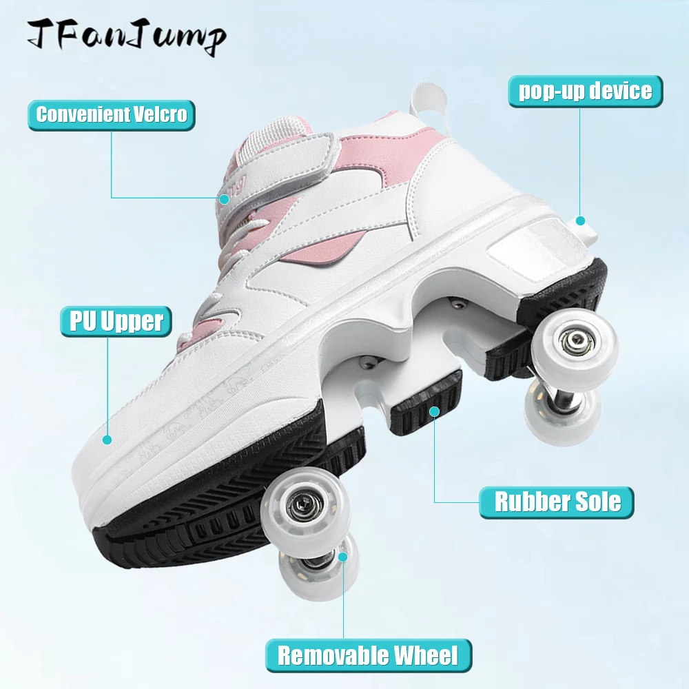 สาวสีชมพู Roller Skate รองเท้ารองเท้าผ้าใบล้อเด็ก Rollerskates แฟชั่นกีฬากลางแจ้งรองเท้าสาวของขวัญ