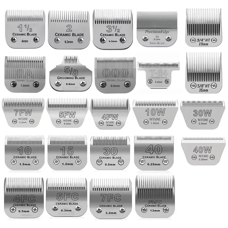 Lâmina cerâmica destacável para Pet, Cão e Gato, Clippers, compatível com Andis,Oster A5 e 76,Wahl KM série 10, Animais Grooming Clippers