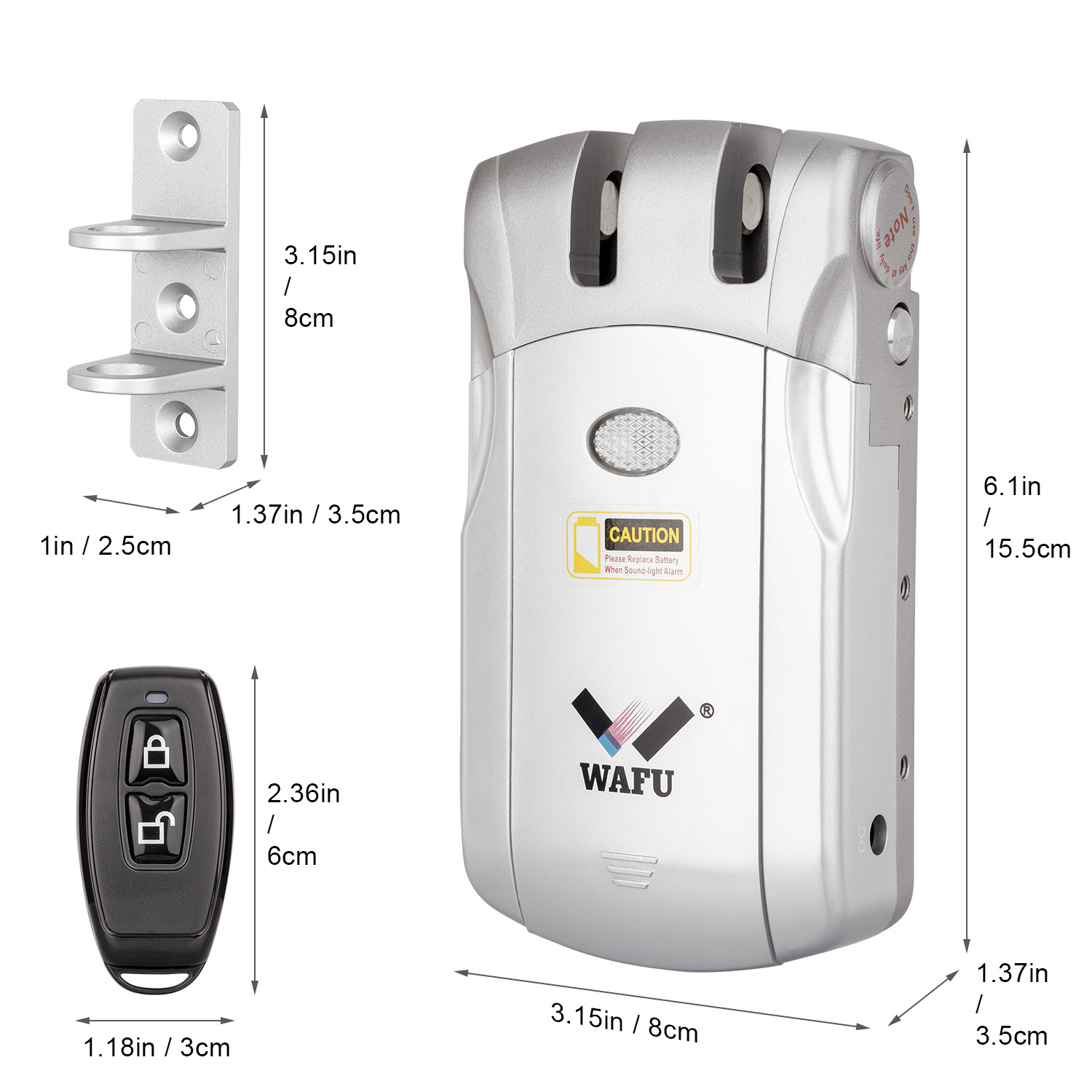 Wafu 019 serrure de porte télécommandée serrure intelligente télécommande serrures invisibles serrures de porte sans clé électroniques serrure Dealbolt