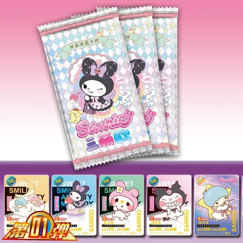 การ์ด Sanrio Kuromi My Melody Trading Card เกม Hello Kitty Booster Box การ์ตูนน่ารักคอลเลกชันของเล่นคริสต์มาสของขวัญ