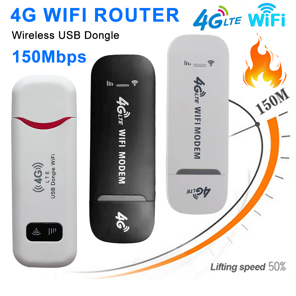 Enrutador WiFi inalámbrico LTE, Tarjeta SIM 4G, módem USB portátil de 150Mbps, Dongle de punto de acceso de bolsillo, banda ancha móvil para el hogar y la Oficina