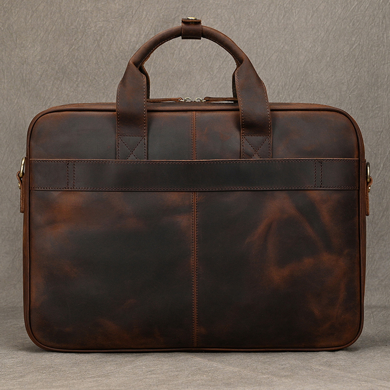Valigetta da uomo borsa per Laptop in vera pelle 14 15.6 "borsa per Computer da medico per PC borsa da lavoro da uomo in pelle di vacchetta