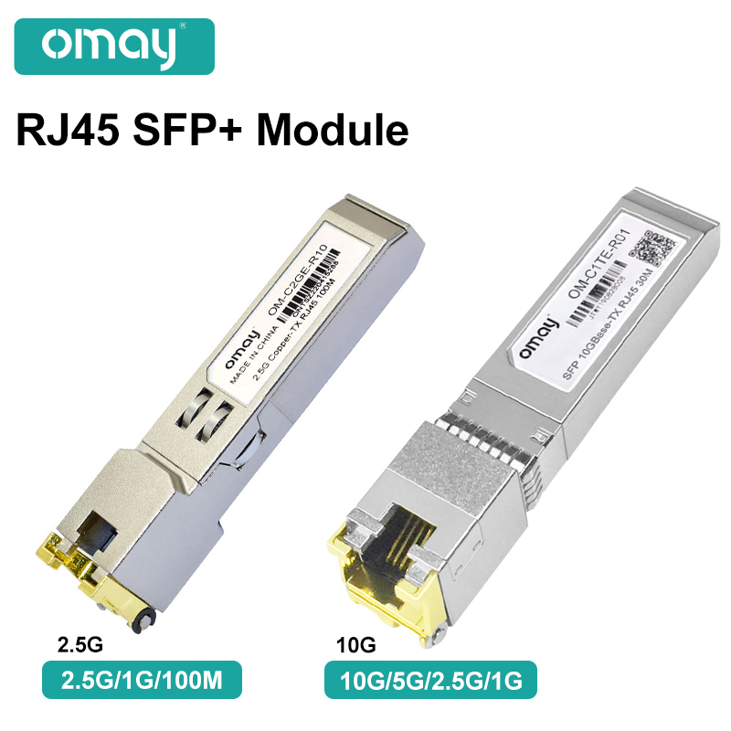 Медный модуль SFP 2,5G 10G RJ45 2,5GBase-Tx Ethernet, оптоволоконный FTTH, совместимый с коммутатором Cisco/Mikrotik, 100 м