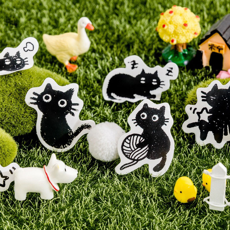 45PCS Cat Stickers with Cats Children's Stickers Sheet Kids Cute Stickers for Scrapbooking Pack Set Child Black Cat