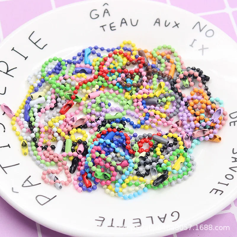 12cm 60 cs 철 스프레이 페인트 체인, 비드 체인 버클, DIY 쥬얼리 액세서리, 베이킹 페인트, 컬러 태그 체인