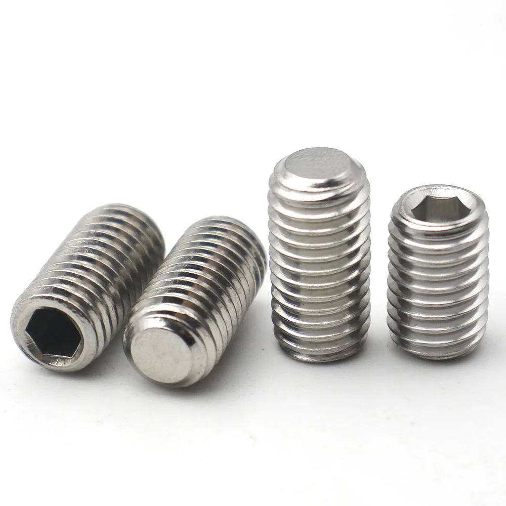 2-10 Uds M1.6 M2 M3 M4 M5 M6 M8 M10 304 tornillos con cabeza hexagonal de acero inoxidable punta de copa DIN916 tornillos sin cabeza hexagonal