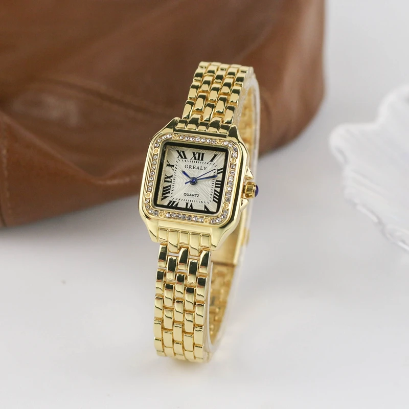 Relojes cuadrados de lujo informales para mujer, reloj de pulsera clásico Simple de marca a la moda para mujer, reloj de pulsera de cuarzo con banda de acero para mujer, reloj femenino