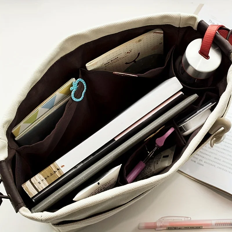 1/2pcs Drawstring Canvas Storage Organizers Multi-Pockets Liner Bag Lightweight Portable Travel Storage Bag