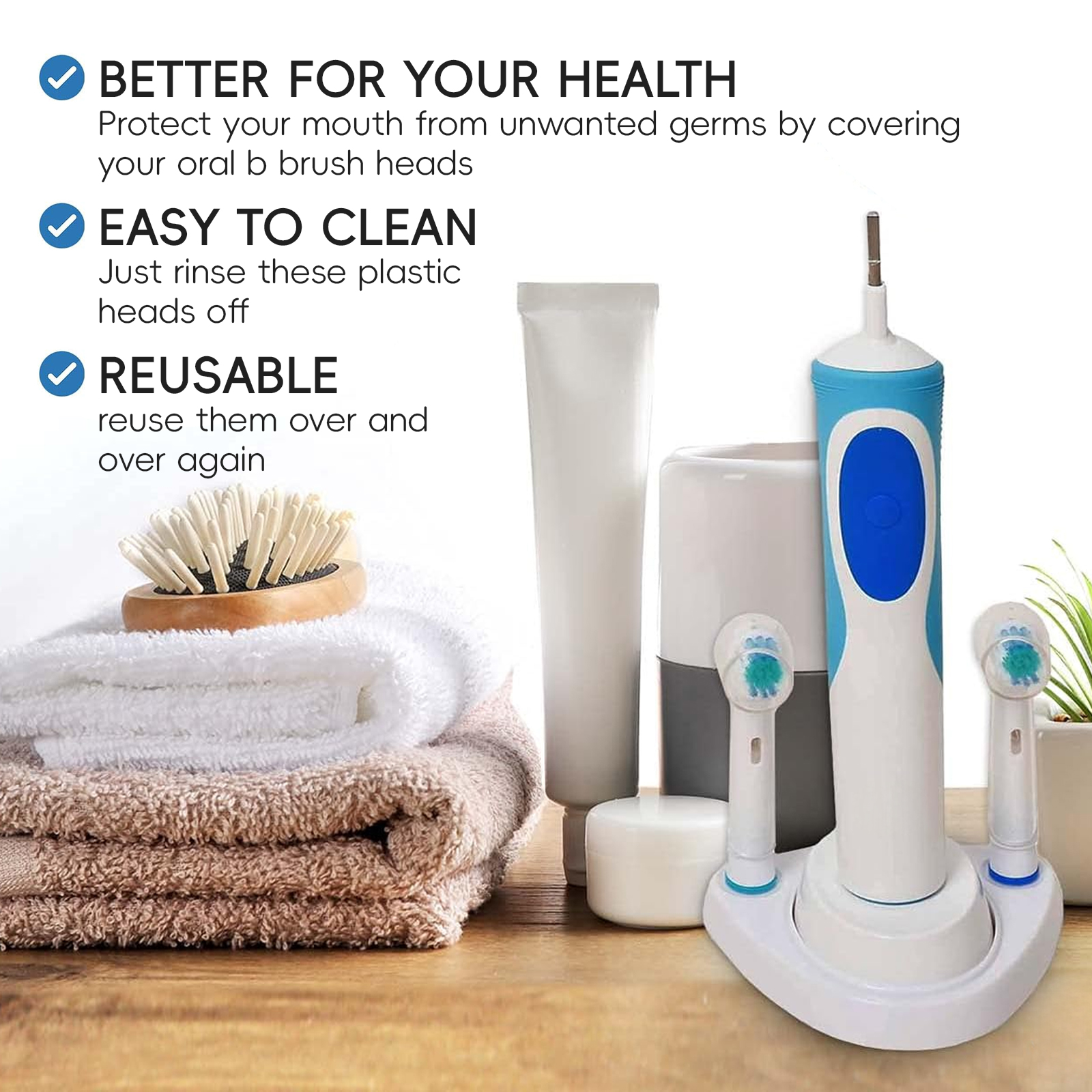 Dustproof substituição Escova Cabeças Caps, Cabeças Capa, Protetores, Compatível com Braun, Oral B